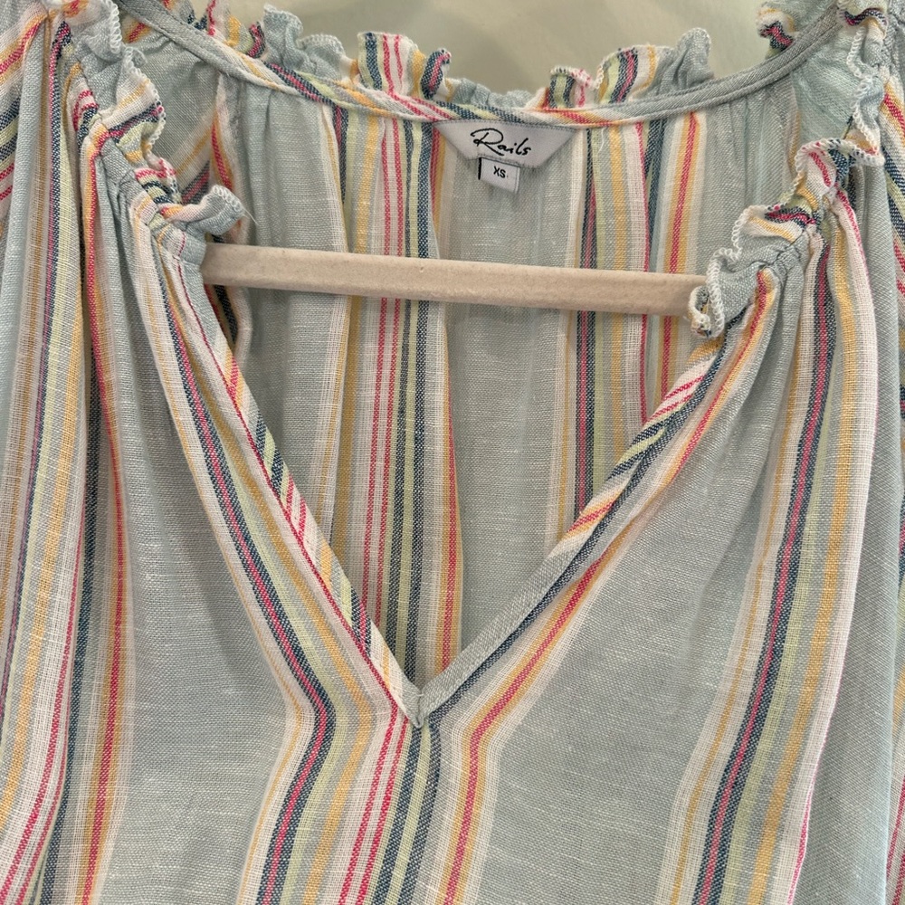 Rails Linen Pinstripe Sundress (Xs) - image 6